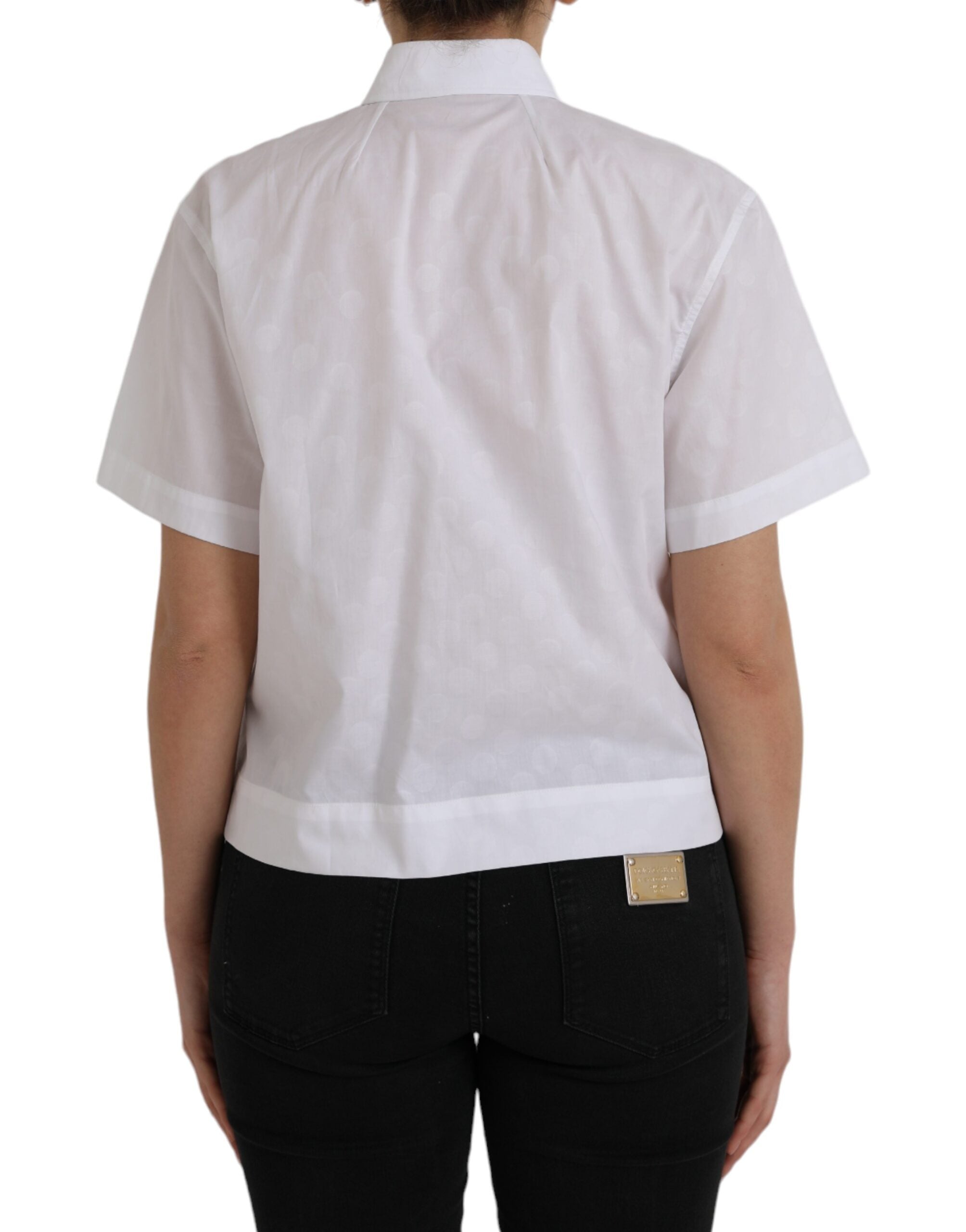 Dolce & Gabbana White Collared Short Sleeve Polo Shirt Women's Top