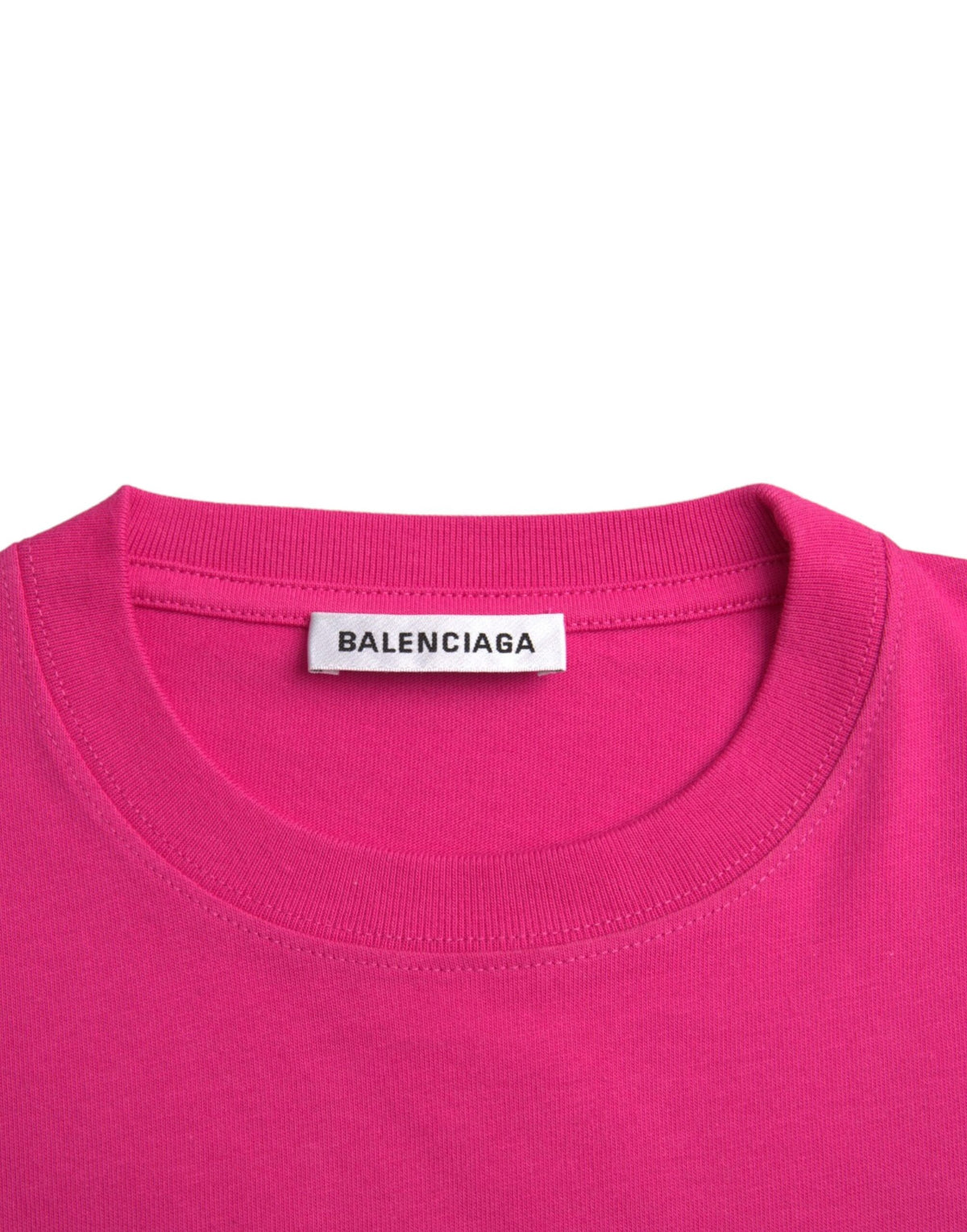 Balenciaga Pink Cotton Crew Neck Short Sleeves Tee Women's T-shirt (Pre-Owned)