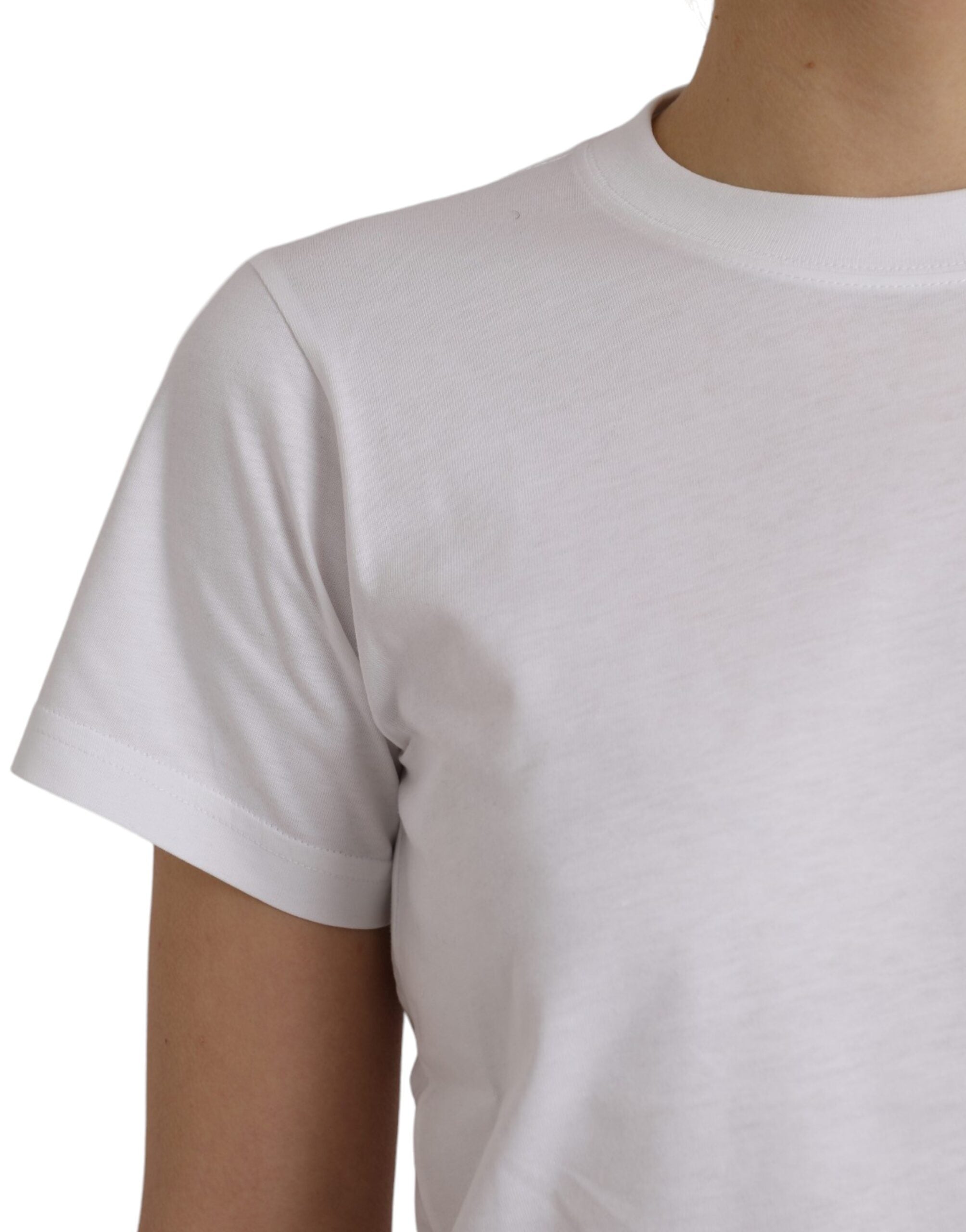 Balenciaga White Cotton Crew Neck Short Sleeves Women's T-shirt