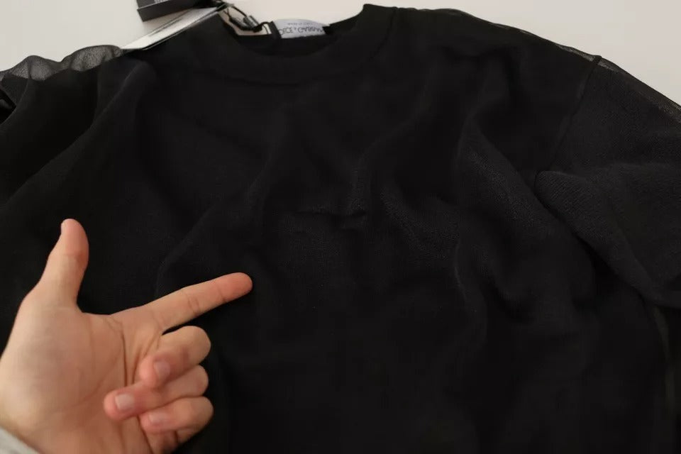 Dolce & Gabbana Black Logo Crewneck Long Sleeve Pullover Men's Sweater (Pre-Owned)