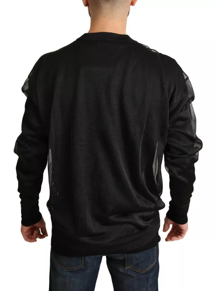 Dolce & Gabbana Black Logo Crewneck Long Sleeve Pullover Men's Sweater (Pre-Owned)