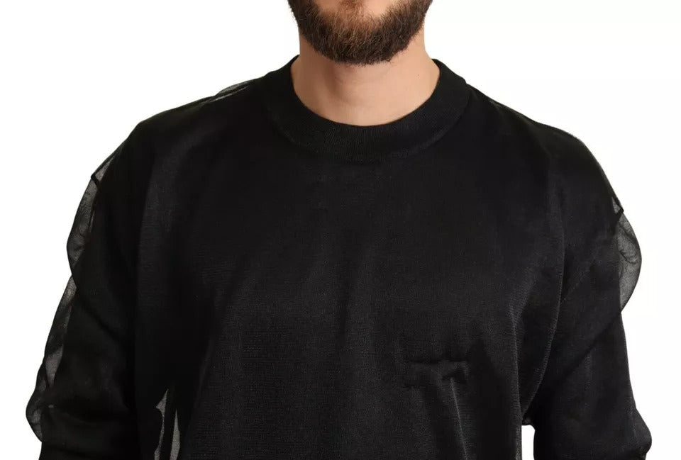 Dolce & Gabbana Black Logo Crewneck Long Sleeve Pullover Men's Sweater (Pre-Owned)