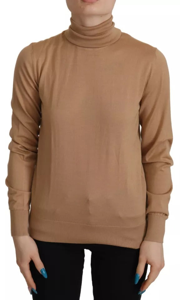 Dolce & Gabbana Brown Turtleneck Long Sleeve Pullover Women's Sweater (Pre-Owned)