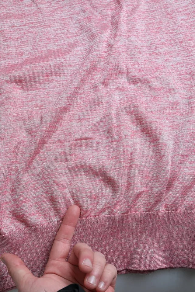 Dolce & Gabbana Pink Polyester Collared Men Pullover Men's Sweater (Pre-Owned)