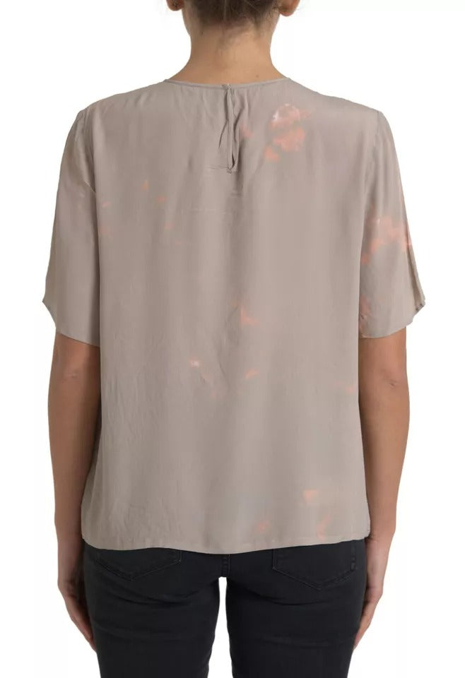 Dolce & Gabbana Brown Round Neck Short Sleeve Blouse Women's Top (Pre-Owned)
