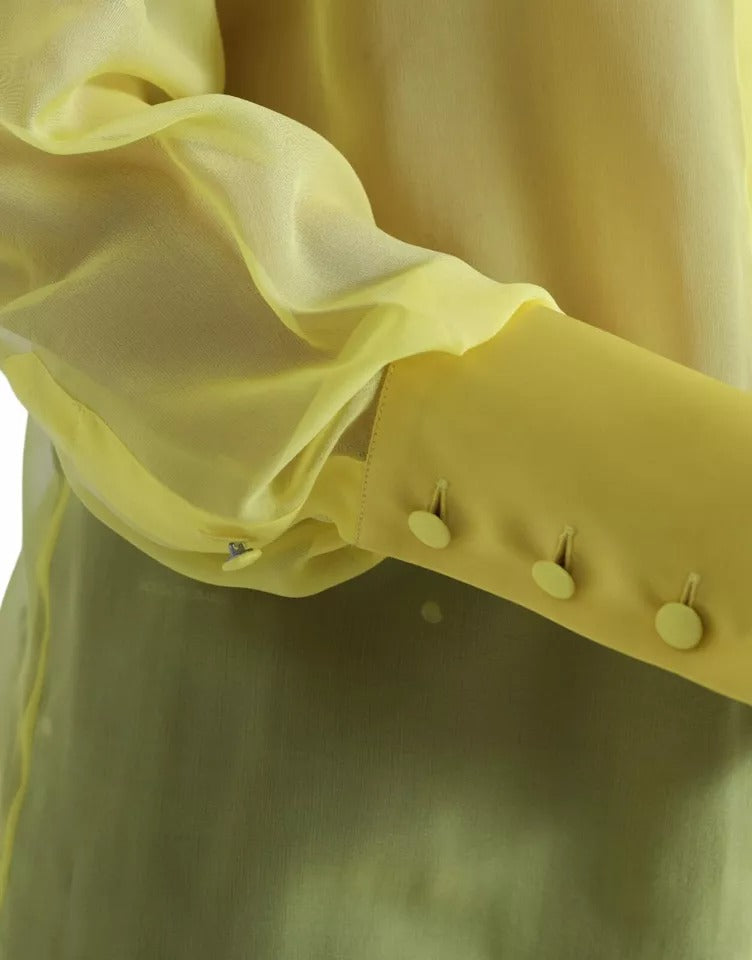 Dolce & Gabbana Yellow Long Sleeve Button Down Blouse Women's Top (Pre-Owned)
