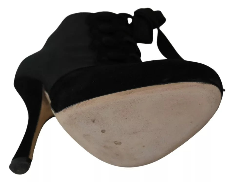 Dolce & Gabbana Black Suede Stretch Ankle Boots Booties Women's Shoes (Pre-Owned)