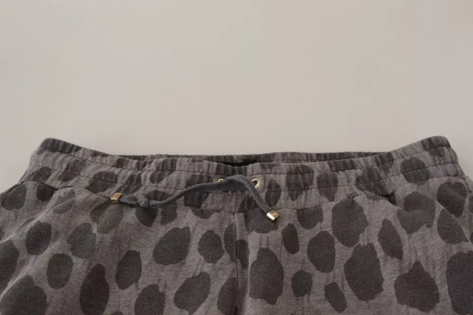 Dolce & Gabbana Gray Leopard Print SweatWomen's Jogger Women's Pants (Pre-Owned)