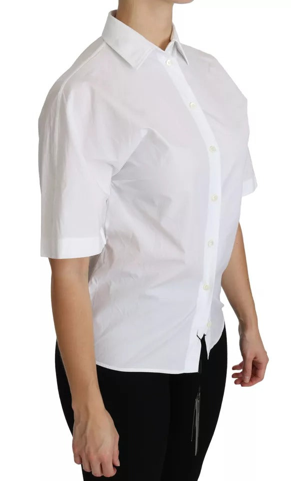 Dolce & Gabbana White Collared Short Sleeve Polo Shirt Women's Top (Pre-Owned)