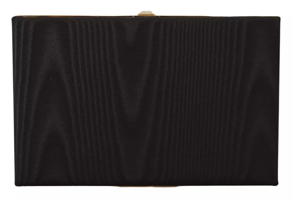 Dolce & Gabbana Black Silk Gold Frame Clutch Evening Party Purse Women's Bag (Pre-Owned)