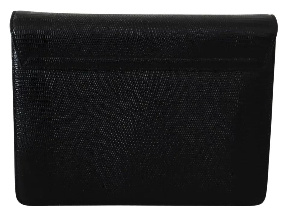 Dolce & Gabbana Black Leather Gold Metal Mini Women Purse Bag Lucia Women's Wallet (Pre-Owned)