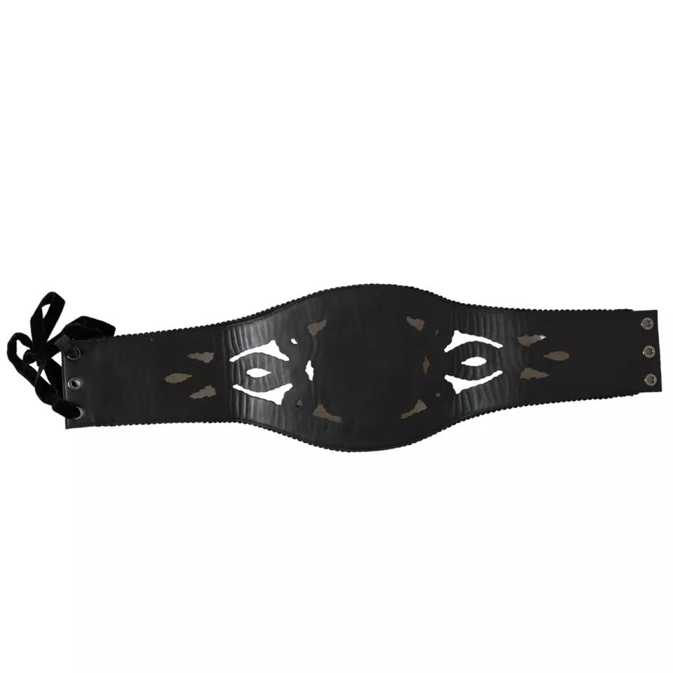 Dolce & Gabbana Black Canvas Embellished Waist Women Women's Belt (Pre-Owned)