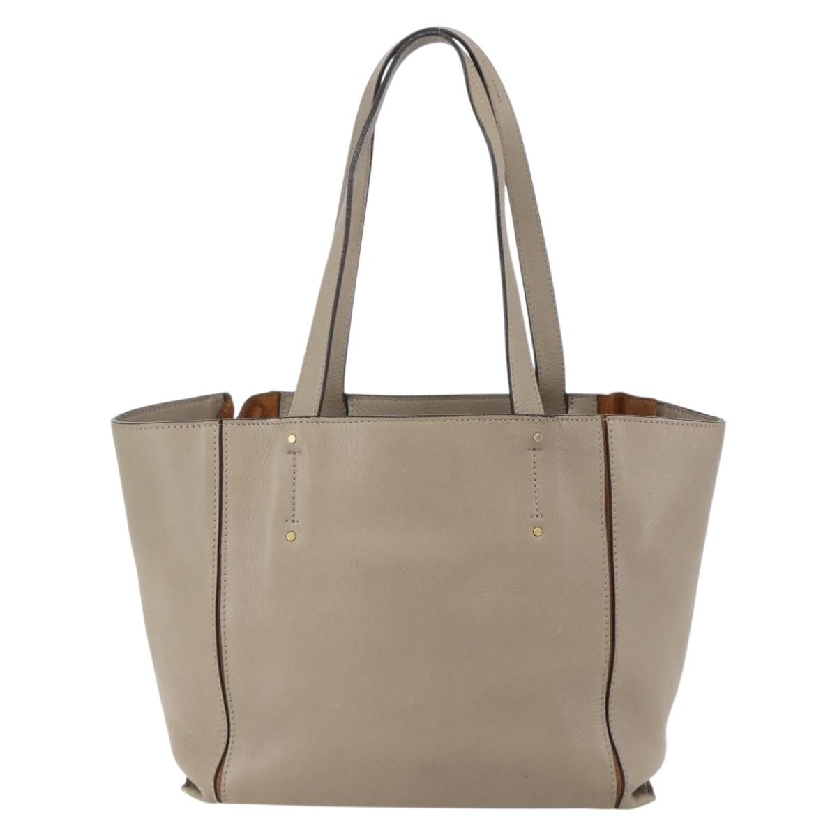 Chloe Milo Shopping Leather Beige Leather Tote Bag Bag (Pre-Owned)