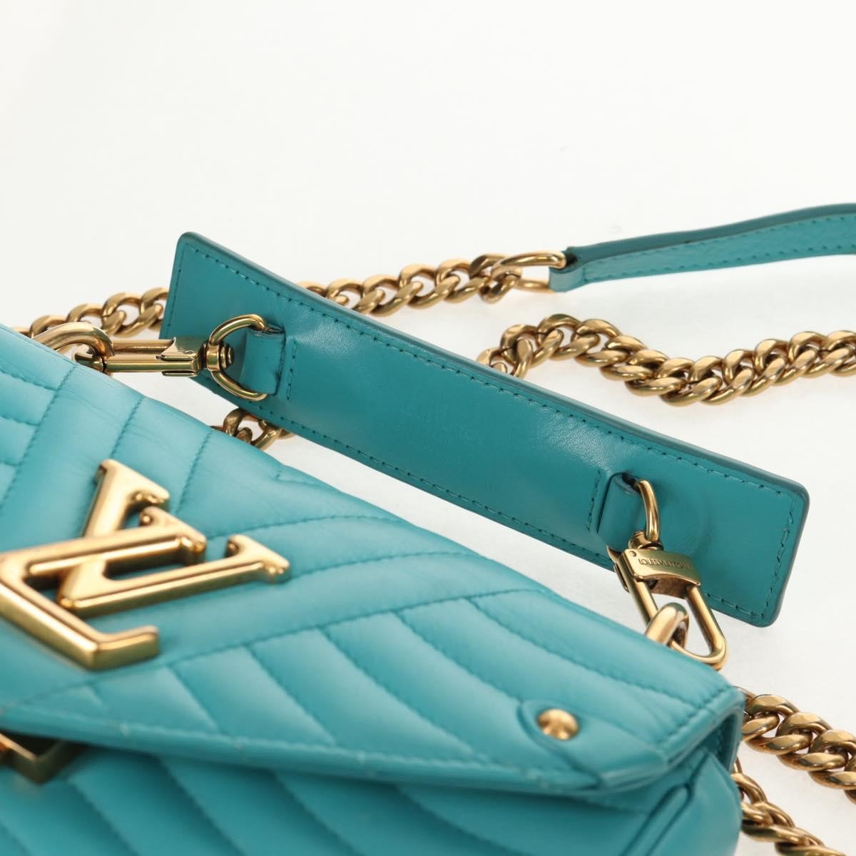 Louis Vuitton New Wave Chain Quilted Leather Blue Leather Shoulder Bag Bag (Pre-Owned)