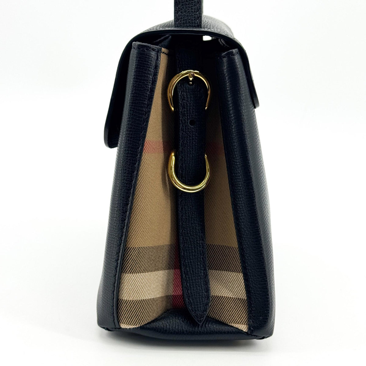 Burberry Camberley Top Handle Leather Black Leather Handbag (Pre-Owned)