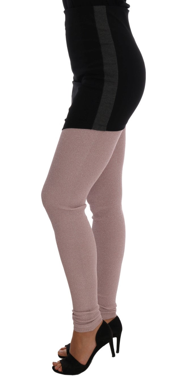 Dolce & Gabbana Elegant Pink Mid-Waist Stretch Women's Pants