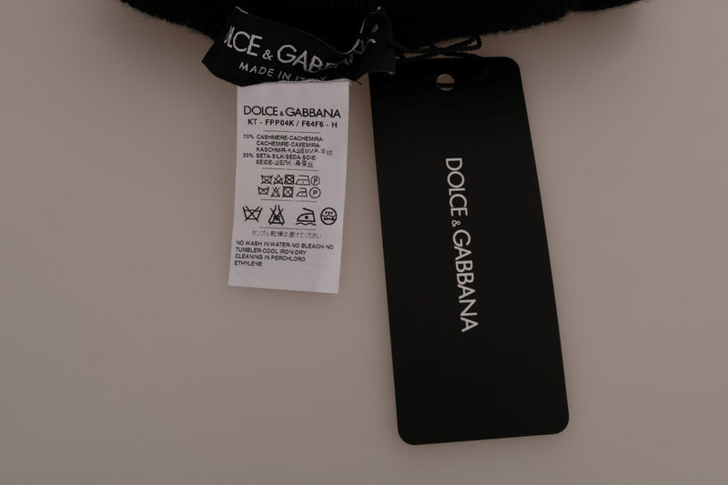 Dolce & Gabbana Elegant Black Cashmere Silk Stretch Women's Pants