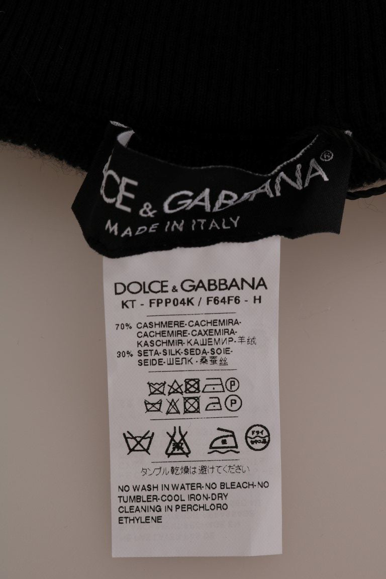 Dolce & Gabbana Black Cashmere Silk Stretch Tights Women's Stockings