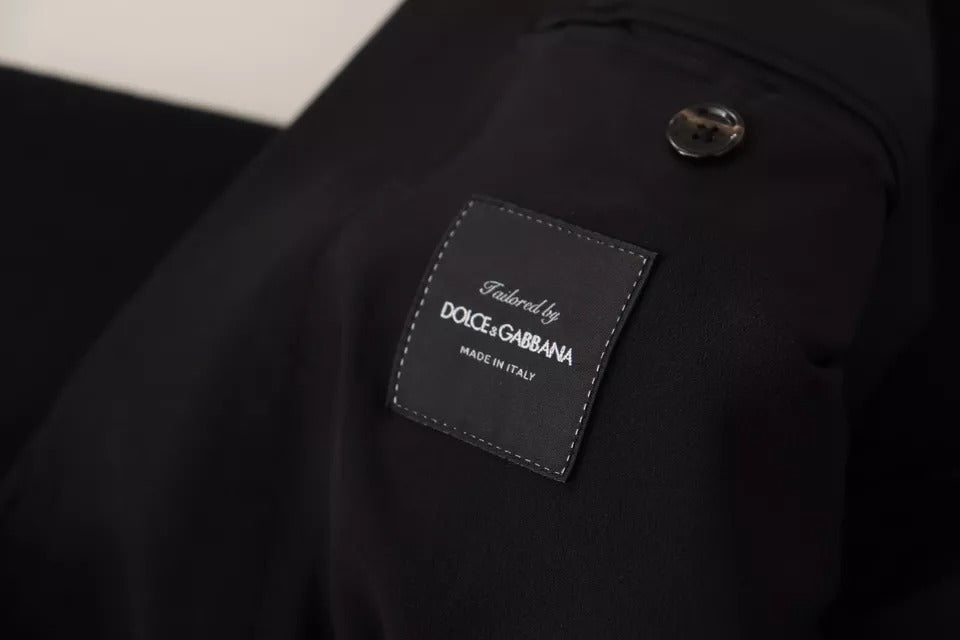 Dolce & Gabbana Black Wool Slim Fit Coat Jacket Men's Blazer