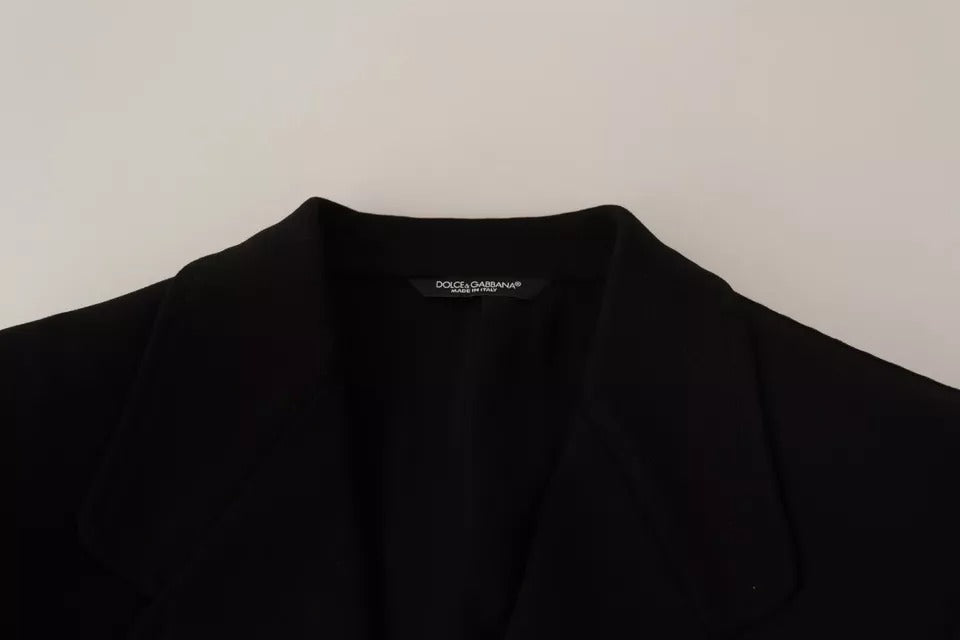 Dolce & Gabbana Black Wool Slim Fit Coat Jacket Men's Blazer