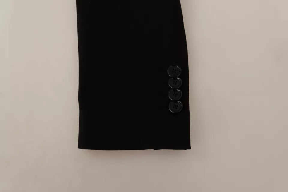 Dolce & Gabbana Black Wool Slim Fit Coat Jacket Men's Blazer