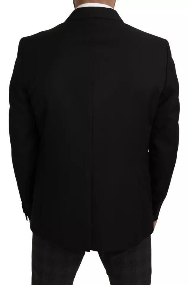 Dolce & Gabbana Black Wool Slim Fit Notch Jacket Men's Blazer