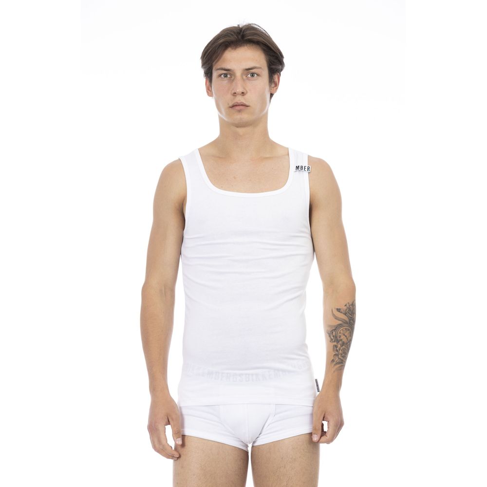 Bikkembergs White Cotton Men's Tank Men's Top