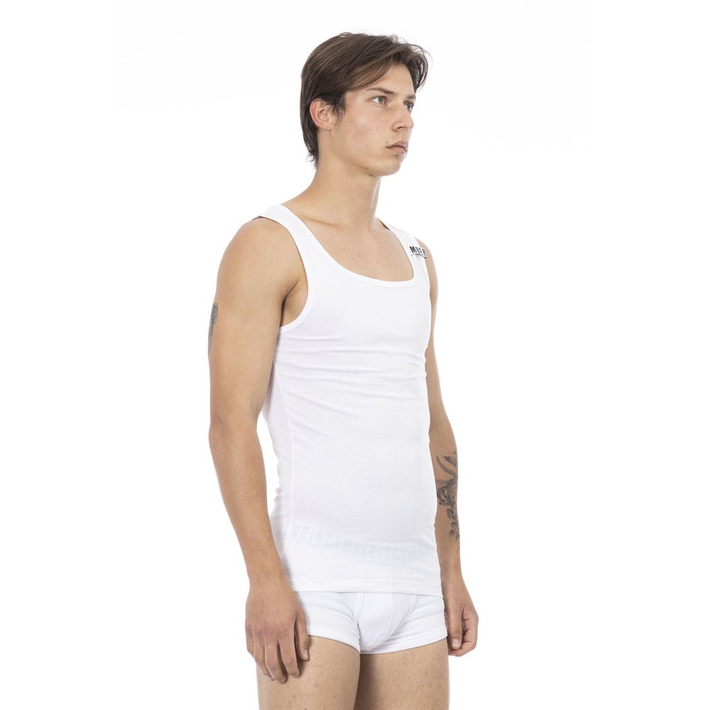 Bikkembergs White Cotton Men's Tank Men's Top