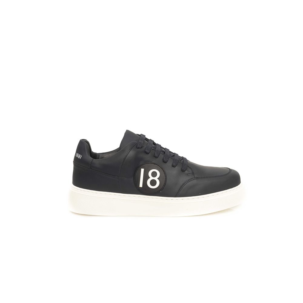 Cerruti 1881 Blue Cowhide Men Men's Sneaker