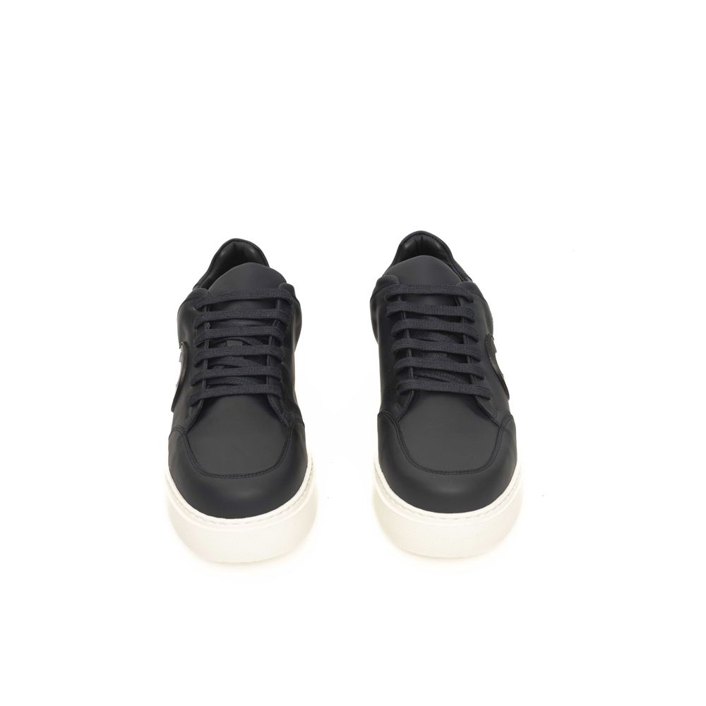 Cerruti 1881 Blue Cowhide Men Men's Sneaker