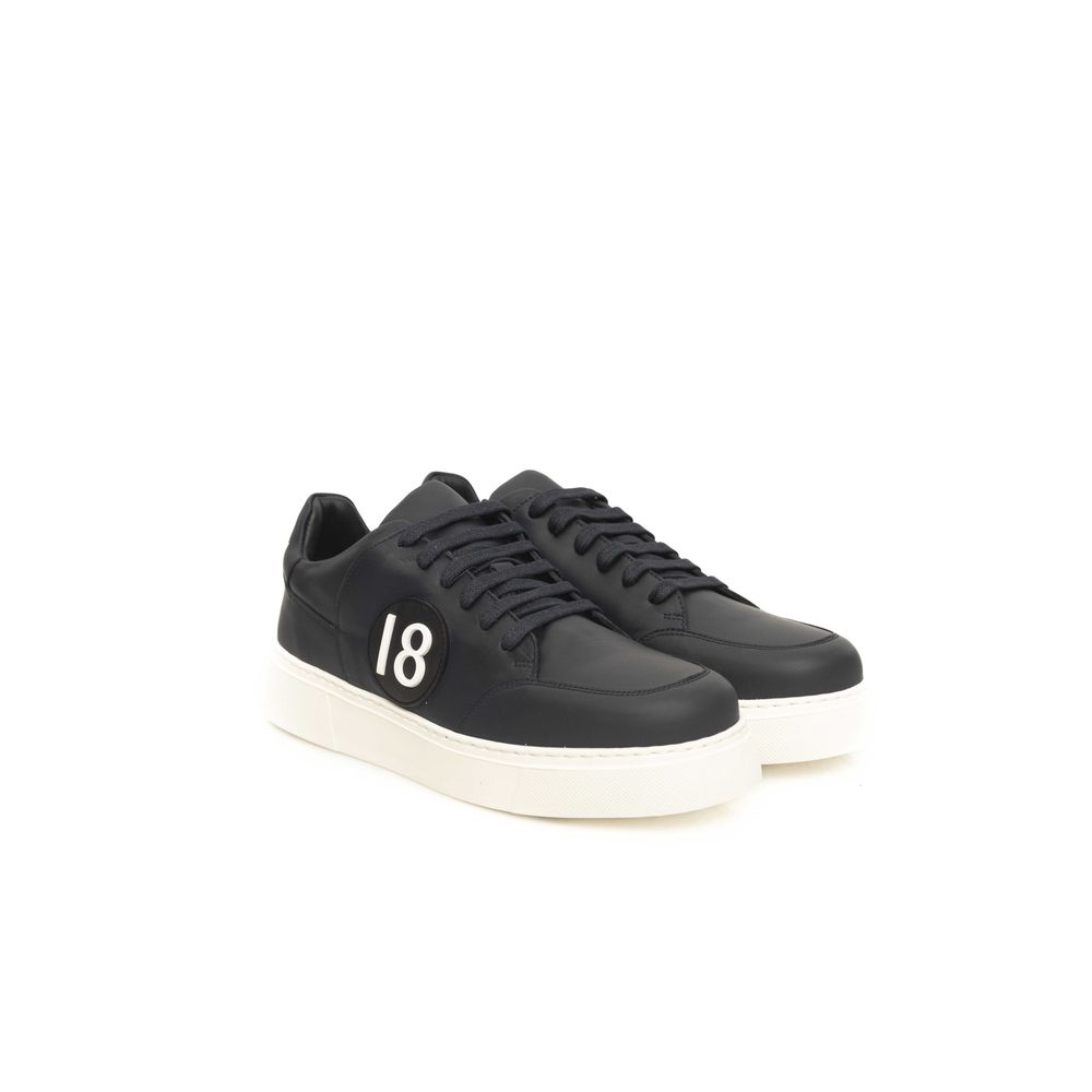 Cerruti 1881 Blue Cowhide Men's Men's Sneaker