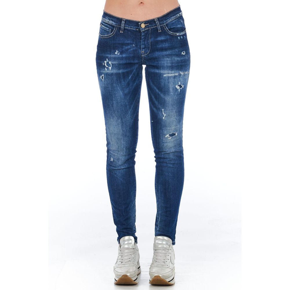 Frankie Morello Blue Cotton Women's Skinny Women's Jean