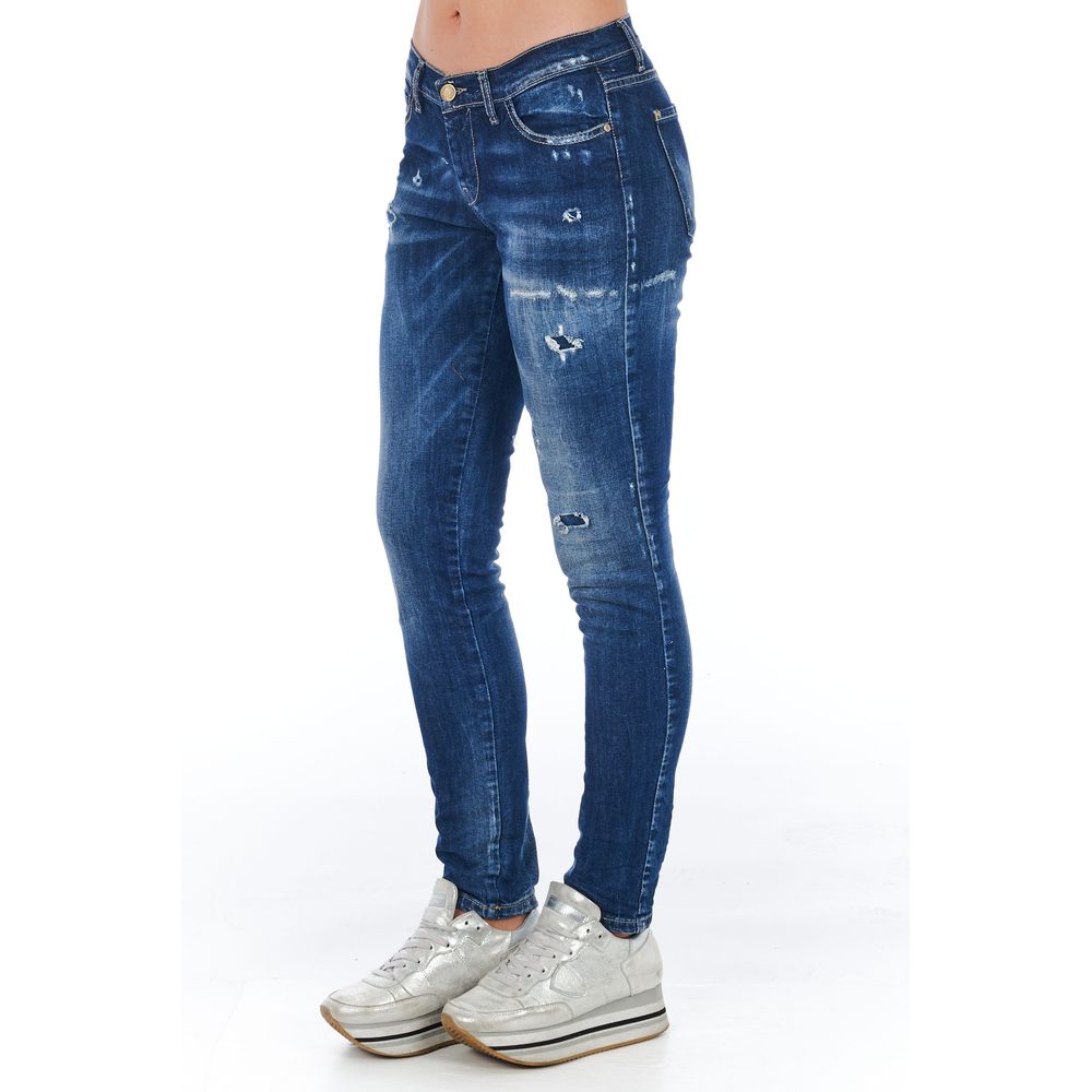 Frankie Morello Blue Cotton Women's Skinny Women's Jean