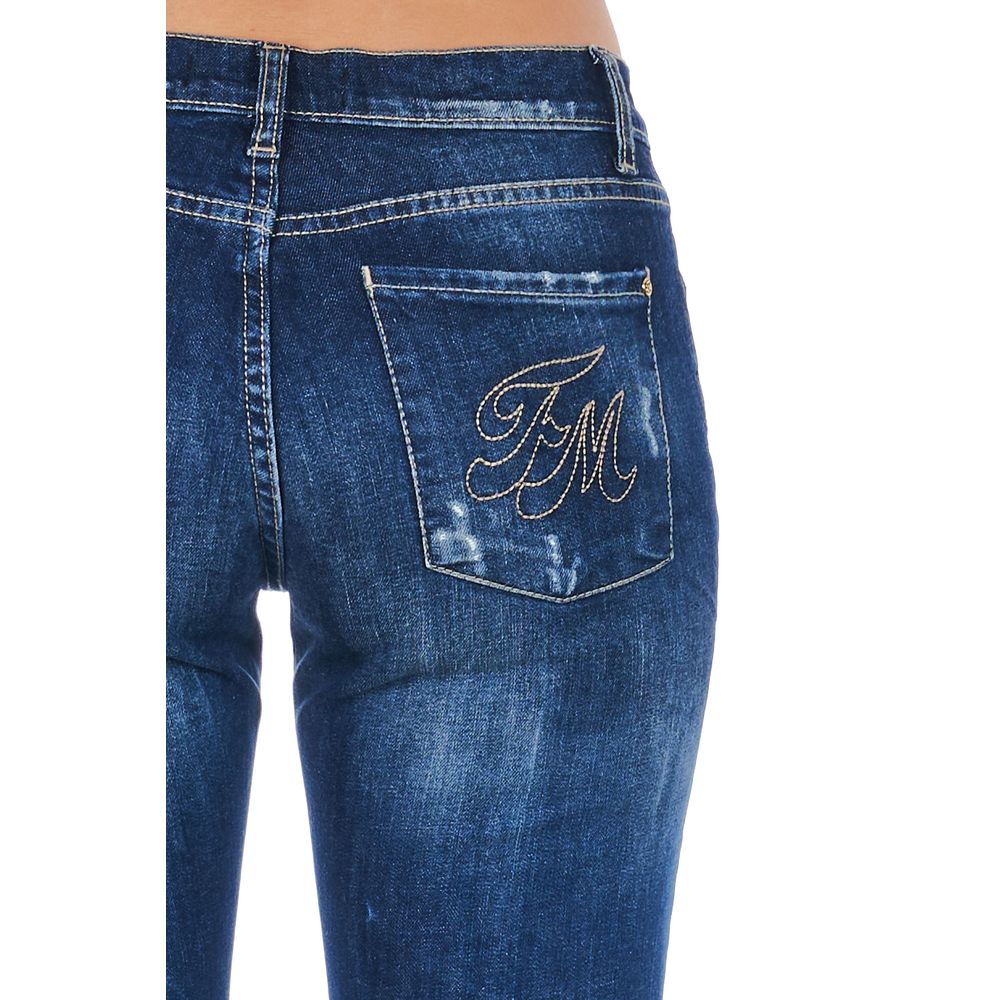 Frankie Morello Blue Cotton Women's Skinny Women's Jean