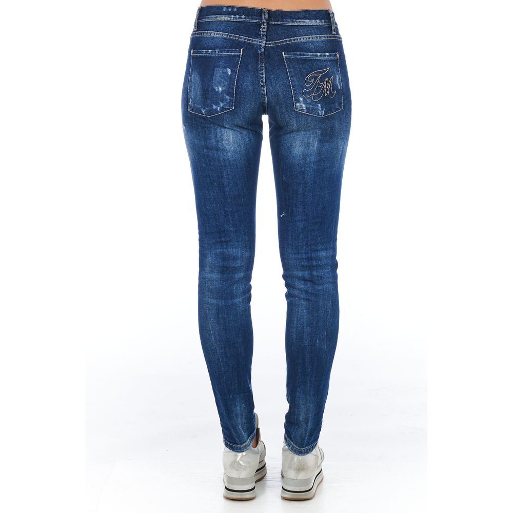 Frankie Morello Blue Cotton Women's Skinny Women's Jean
