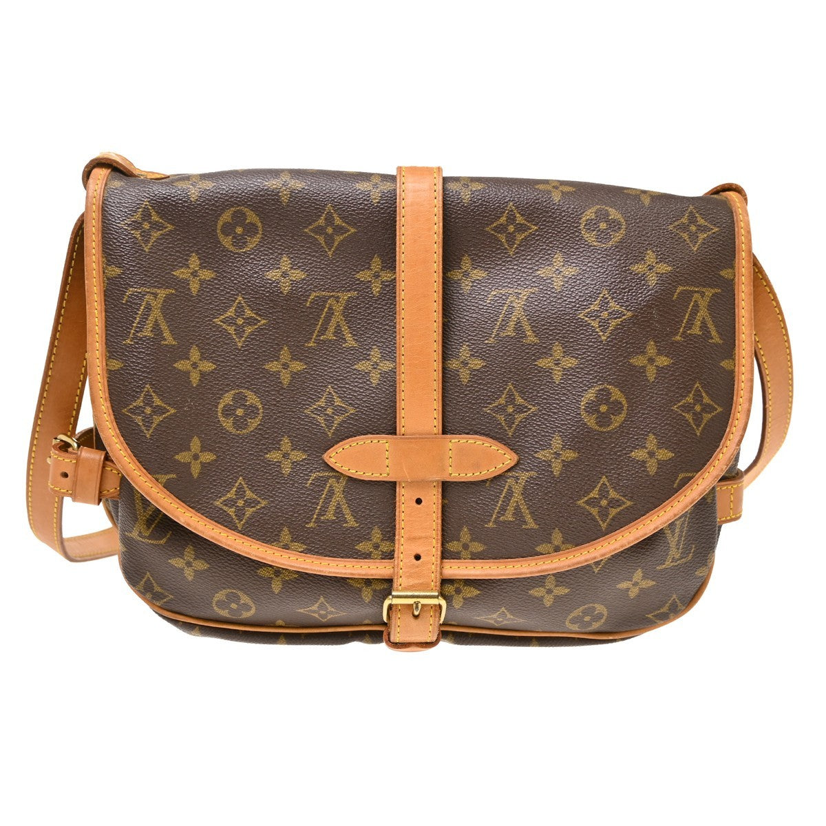 Louis Vuitton Saumur Monogram Canvas Brown Canvas Shoulder Bag Bag (Pre-Owned)