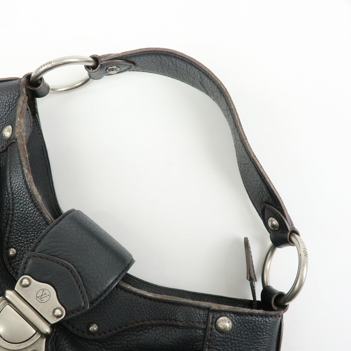 Louis Vuitton Solar Mahina Leather Black Leather Handbag (Pre-Owned)
