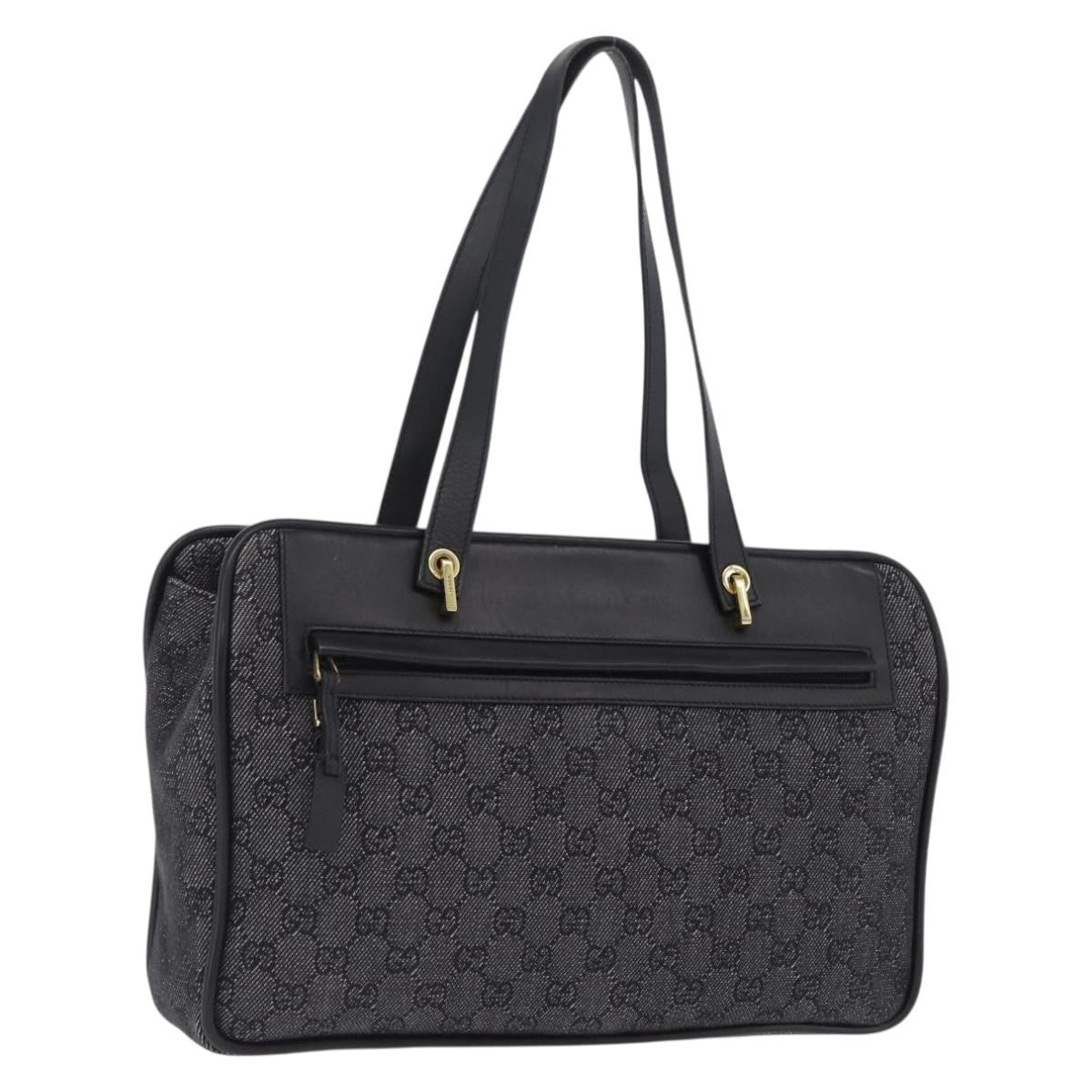Gucci Gg Canvas Canvas Black Canvas Tote Bag Bag (Pre-Owned)