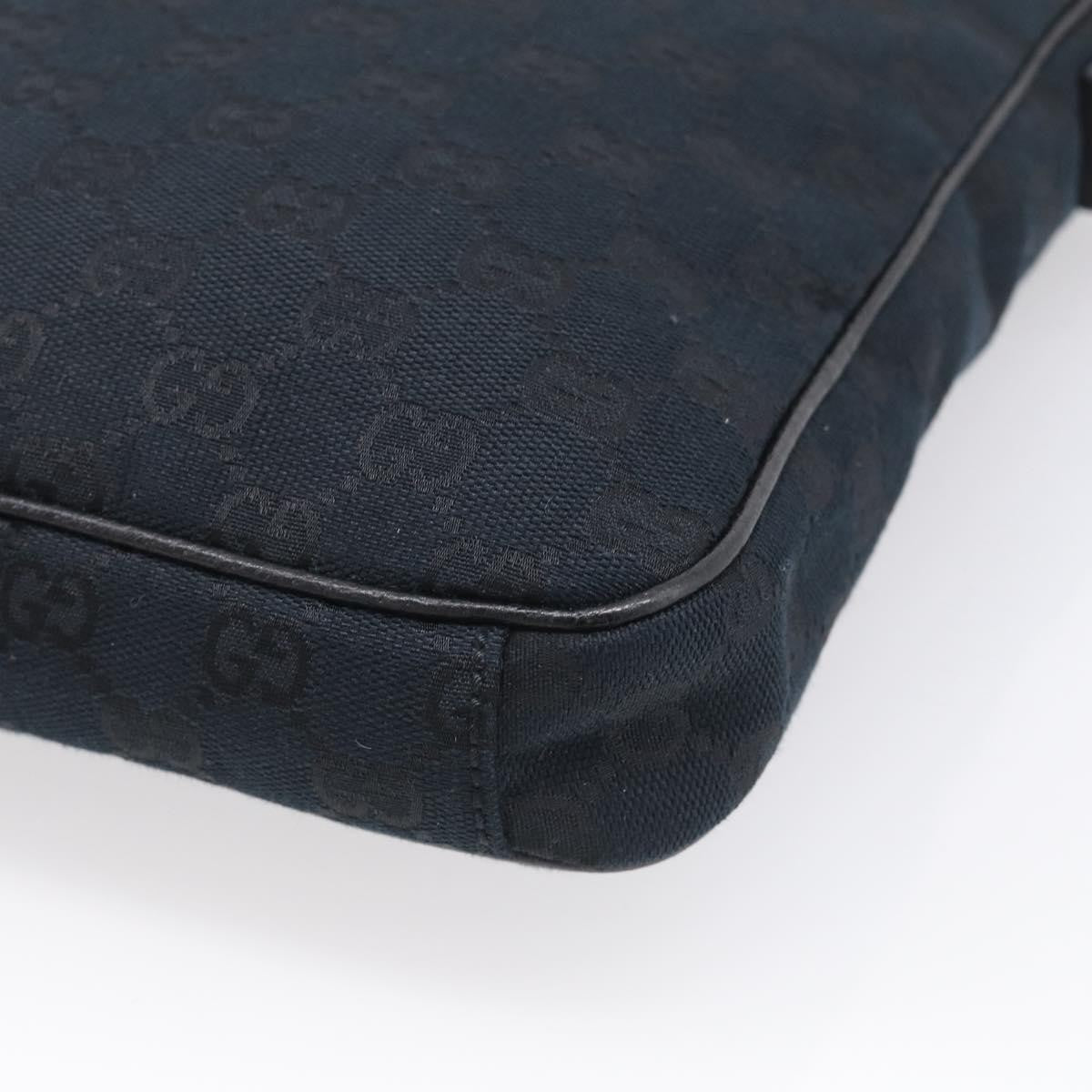 Gucci Front Zip Messenger Canvas And Leather Black Canvas Crossbody Bag Bag (Pre-Owned)