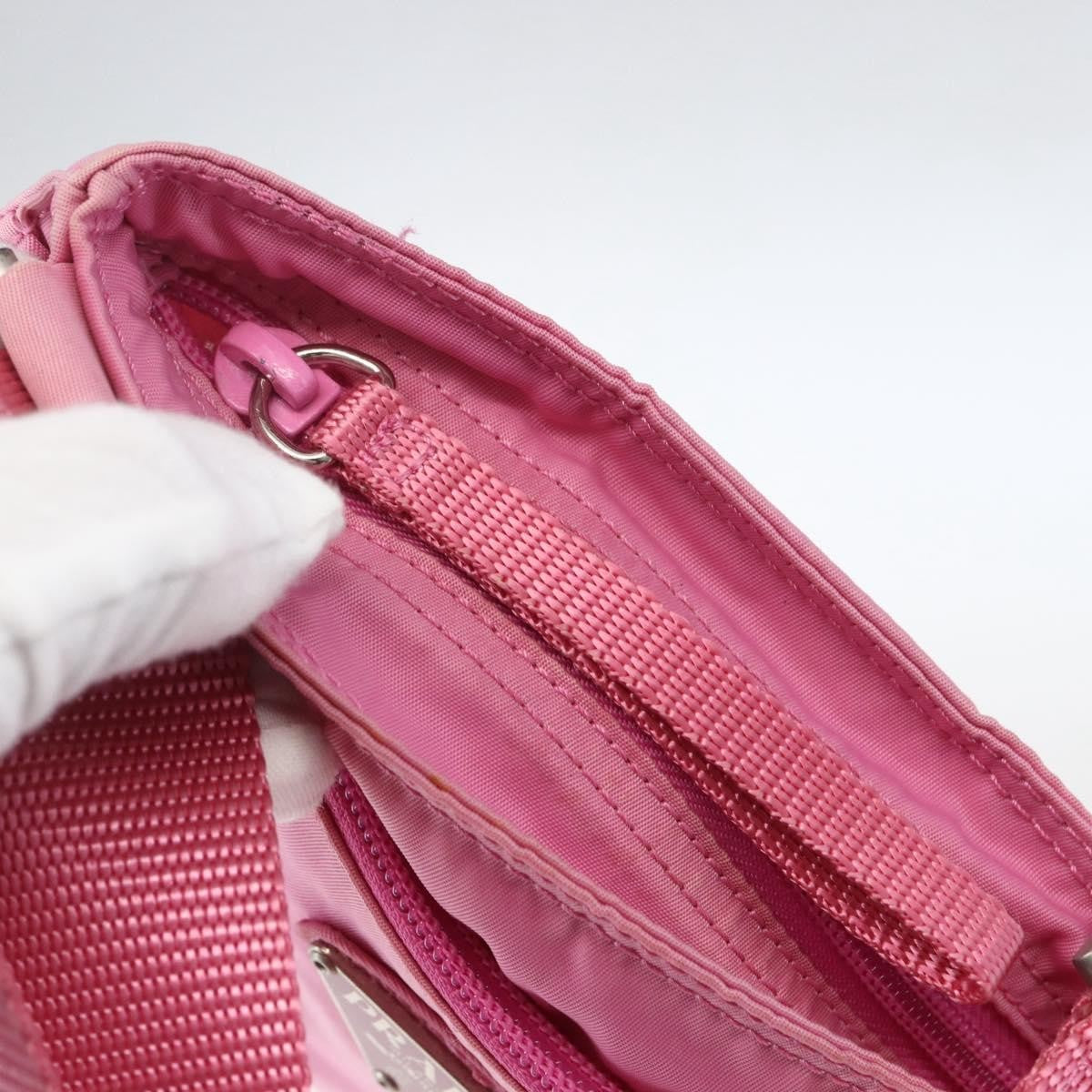 Prada Front Pocket Messenger Tessuto Pink Nylon Shoulder Bag Bag (Pre-Owned)