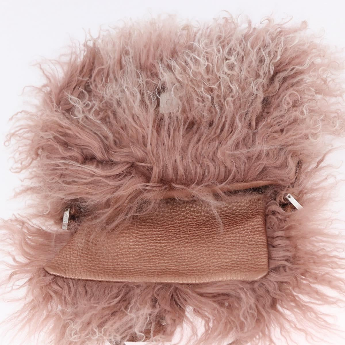 Fendi Selleria Selleria Pink Wool Handbag (Pre-Owned)