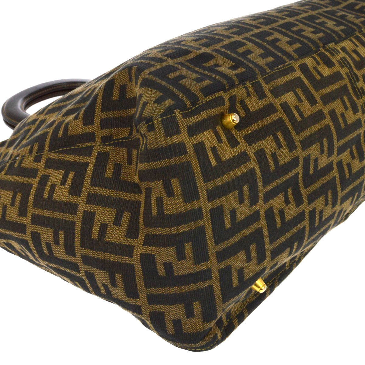Fendi Vintage Top Handle Zucca Canvas Brown Canvas Tote Bag Bag (Pre-Owned)