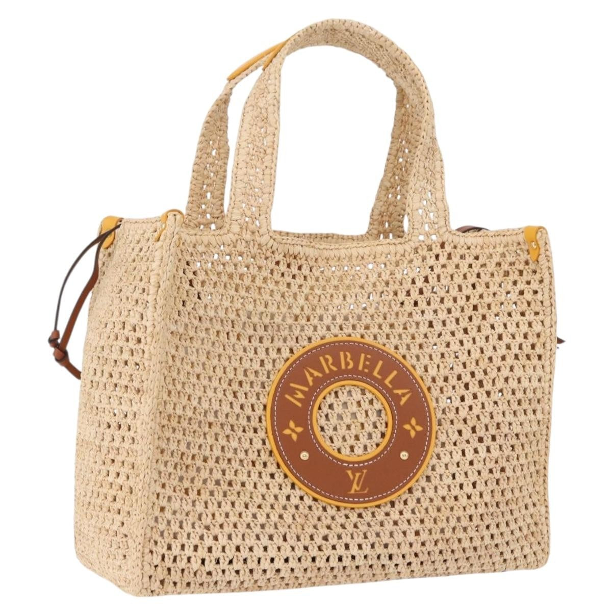 Louis Vuitton Onthego Tote By The Pool Crochet Raffia Beige Wicker Tote Bag Bag (Pre-Owned)