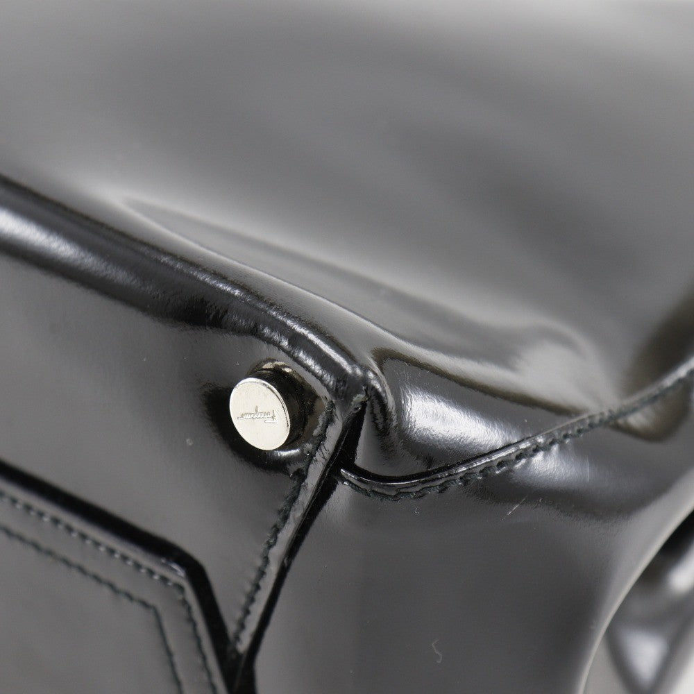 Salvatore Ferragamo Convertible Vara Bow Tote Patent Leather Black Patent_Leather Handbag (Pre-Owned)