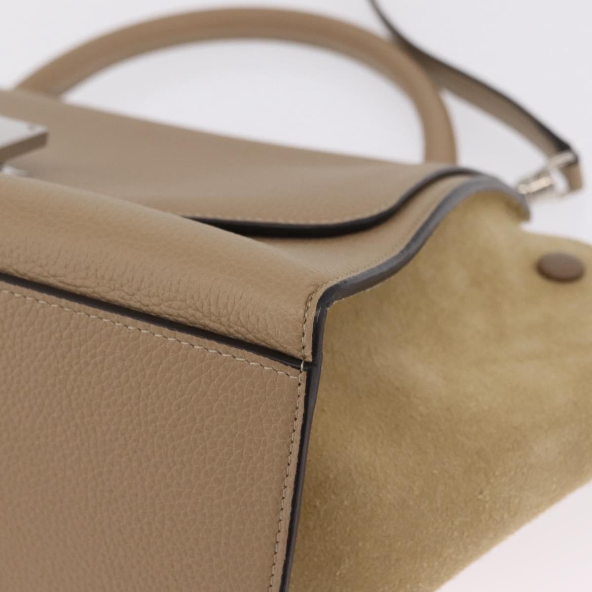 Celine Trapeze Leather Beige Leather Handbag (Pre-Owned)