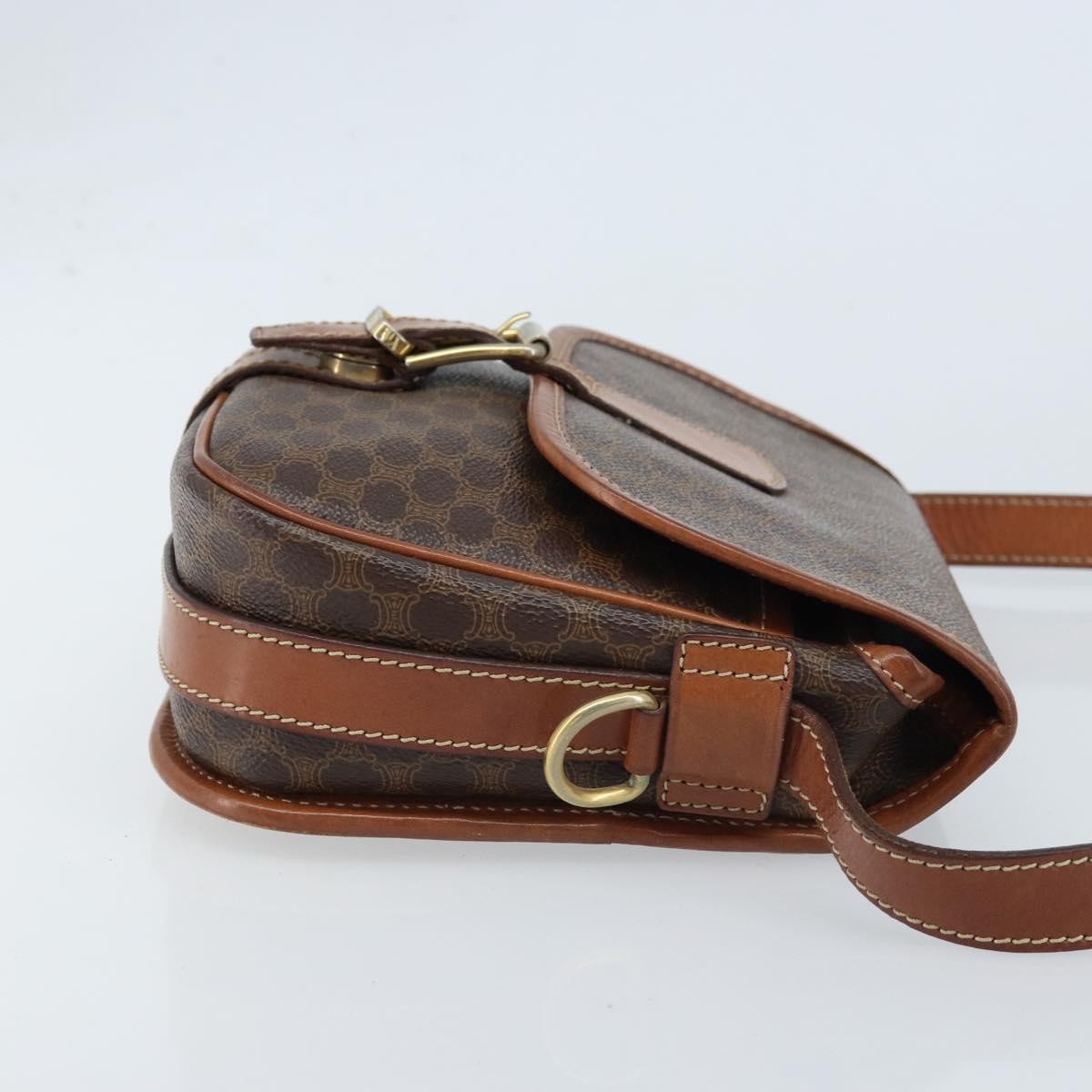 Celine Vintage Macadam Canvas And Leather Brown Pvc Shoulder Bag Bag (Pre-Owned)