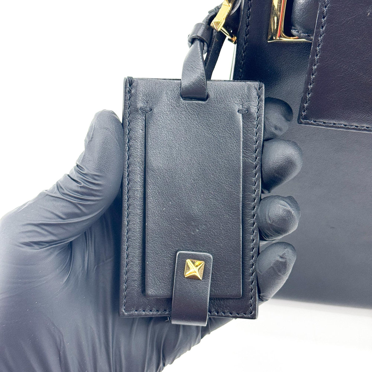 Valentino Garavani My Rockstud Satchel Leather Black Leather Handbag (Pre-Owned)