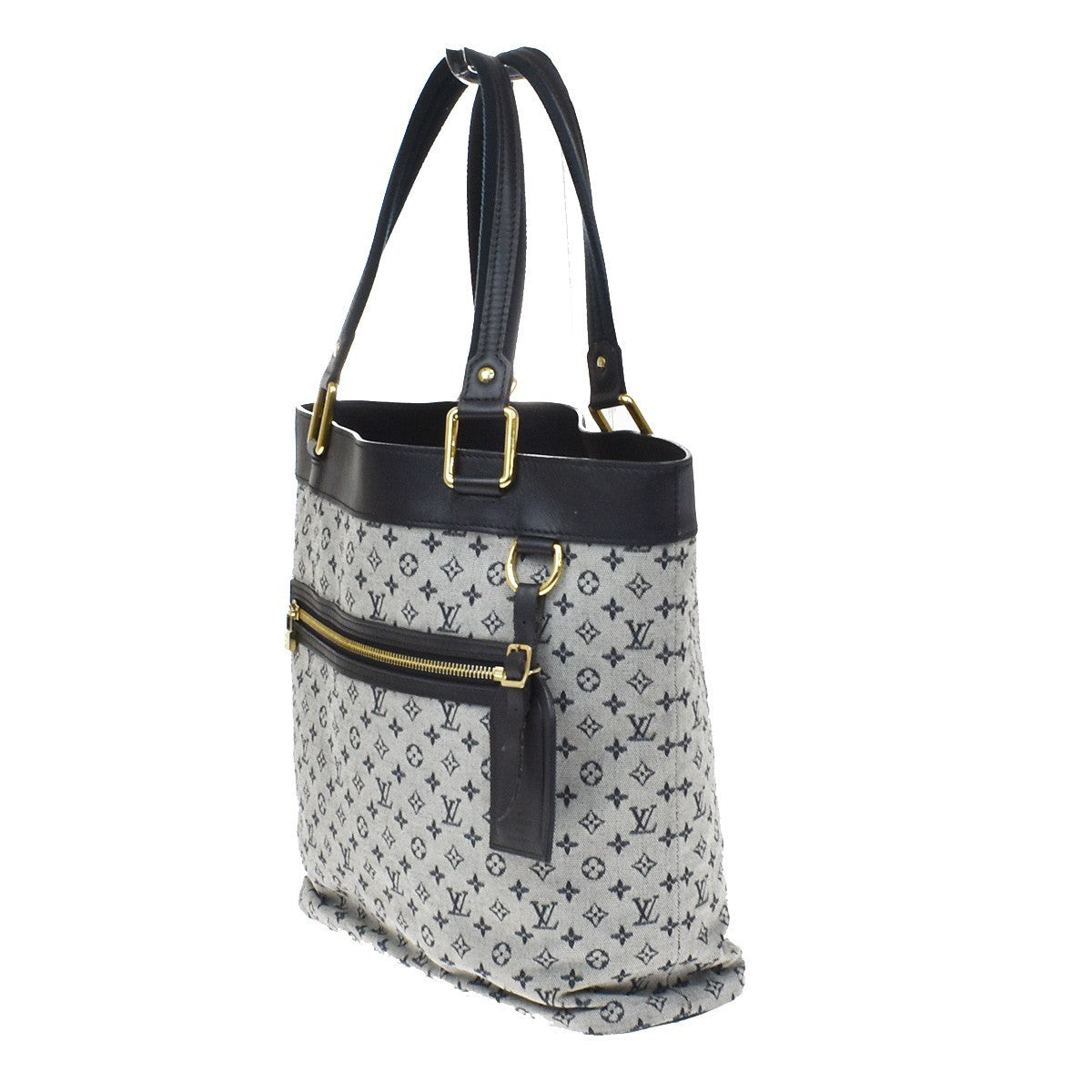 Louis Vuitton Lucille Mini Lin Blue Canvas Handbag (Pre-Owned)