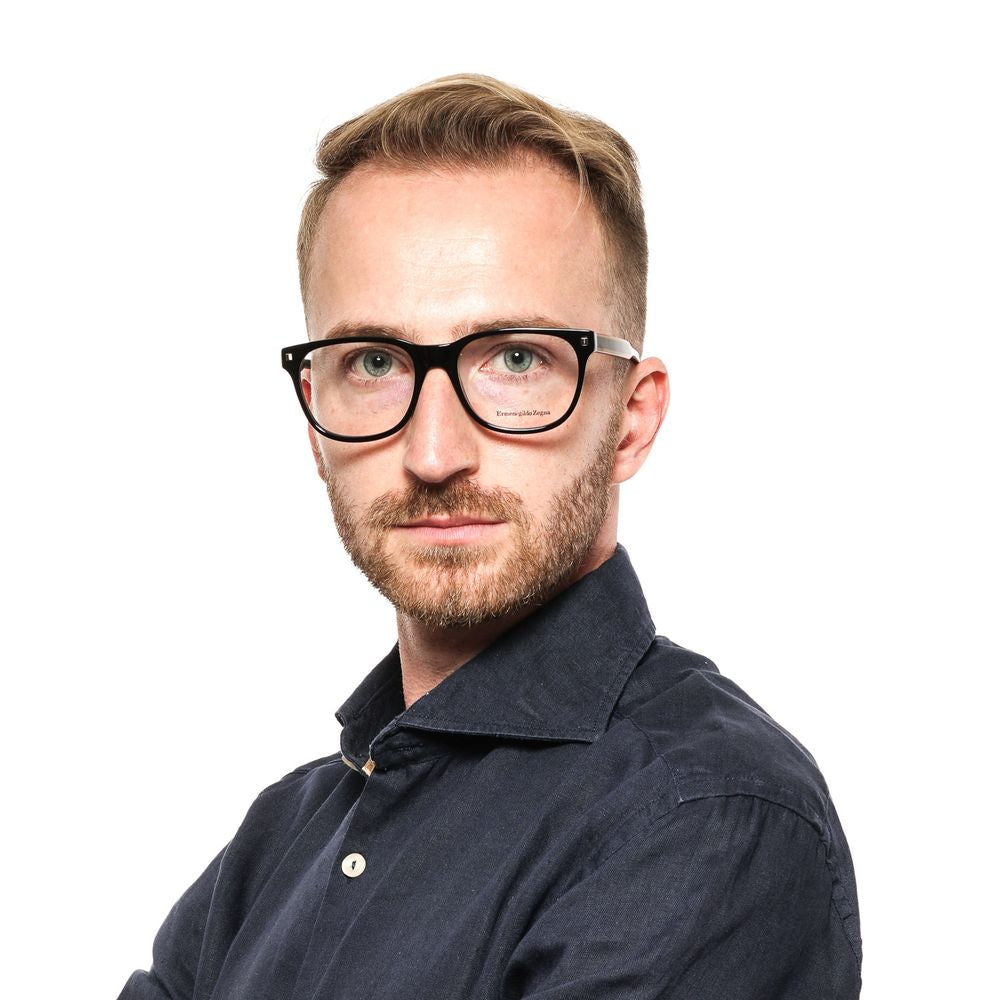 Ermenegildo Zegna Black Plastic Glasses Men's (Frames)