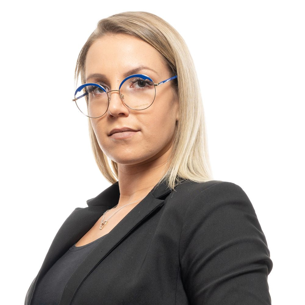 Emilio Pucci Blue Metal & Plastic Glasses Women's (Frames)